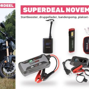 Superdeal winterpakket - Druppellader, startbooster, bandenplak, bandenpomp